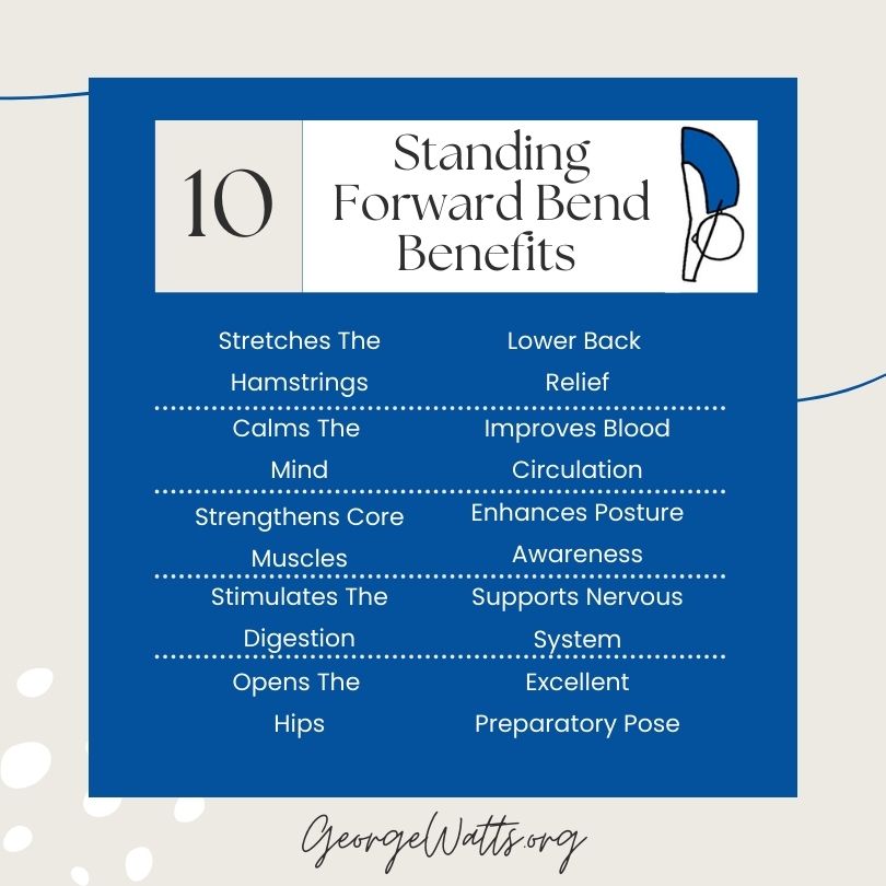 Standing Forward Bend Benefits Infographic