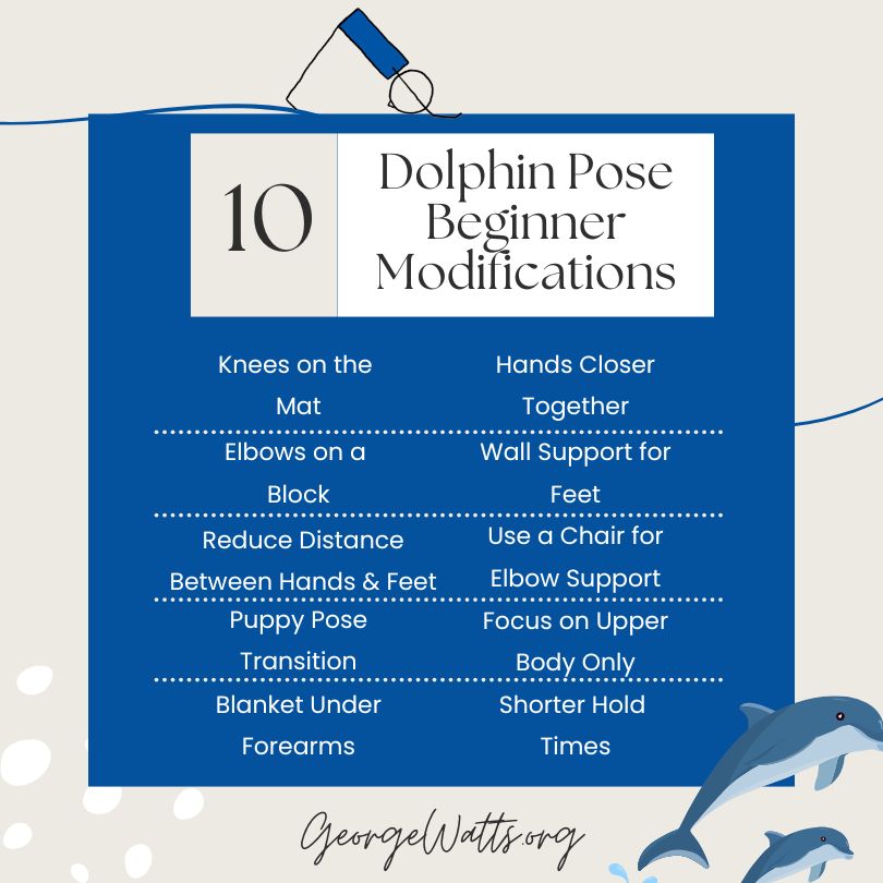 Dolphin Pose Beginner Modifications Infographic