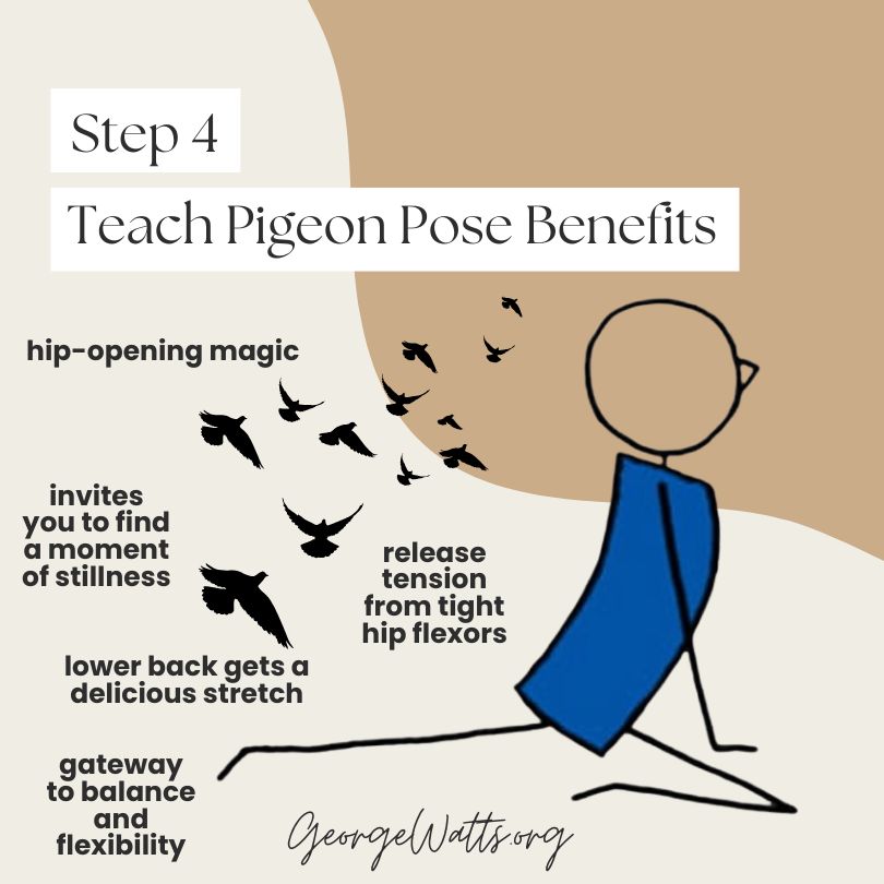 Step 4 Teach Pigeon Pose Benefits Infographic