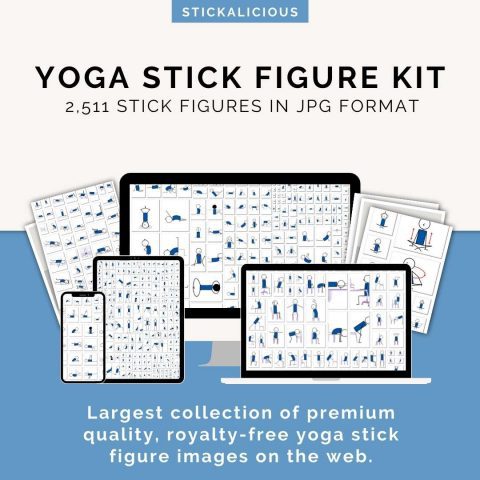 Yoga Stick Figures Kit | 2000+ Royalty-free Yoga Stick Figures