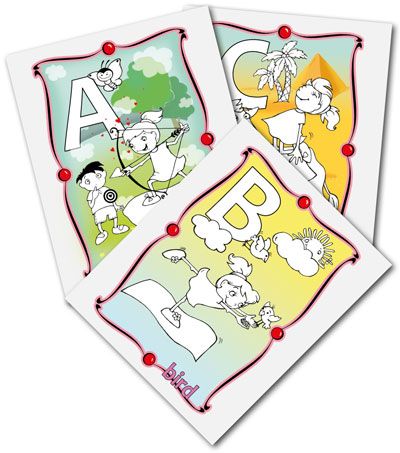 ABC colouring cards