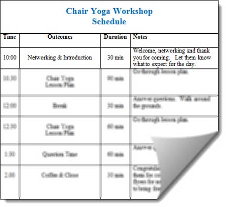 chair yoga workshop schedule