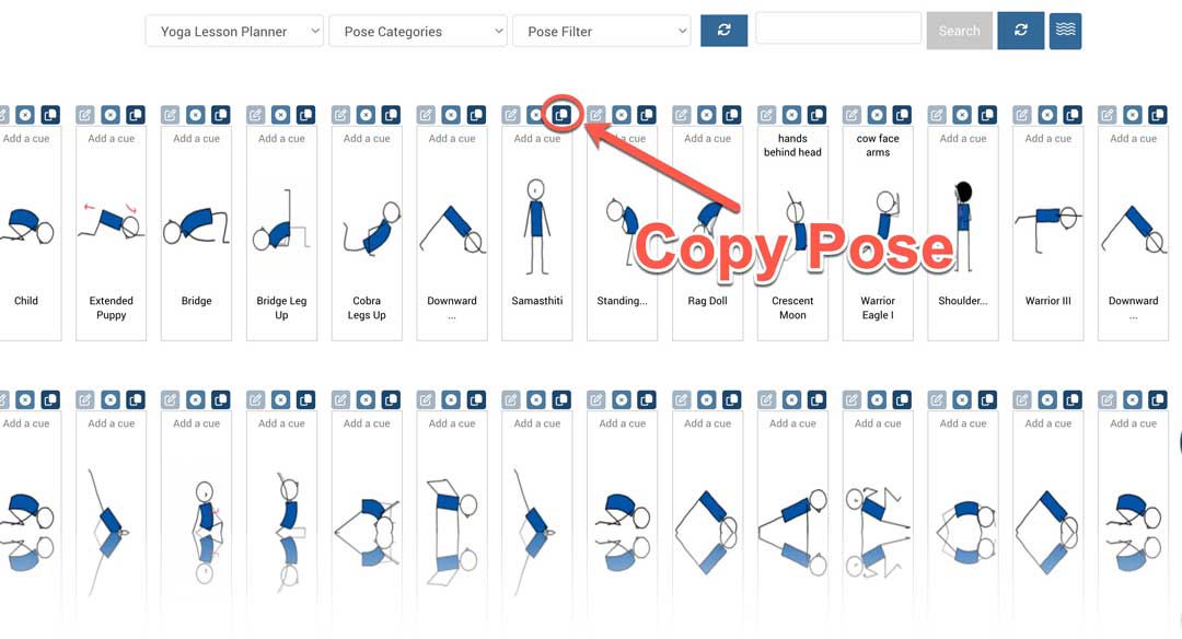 Copy Pose Feature Yoga Lesson Planner