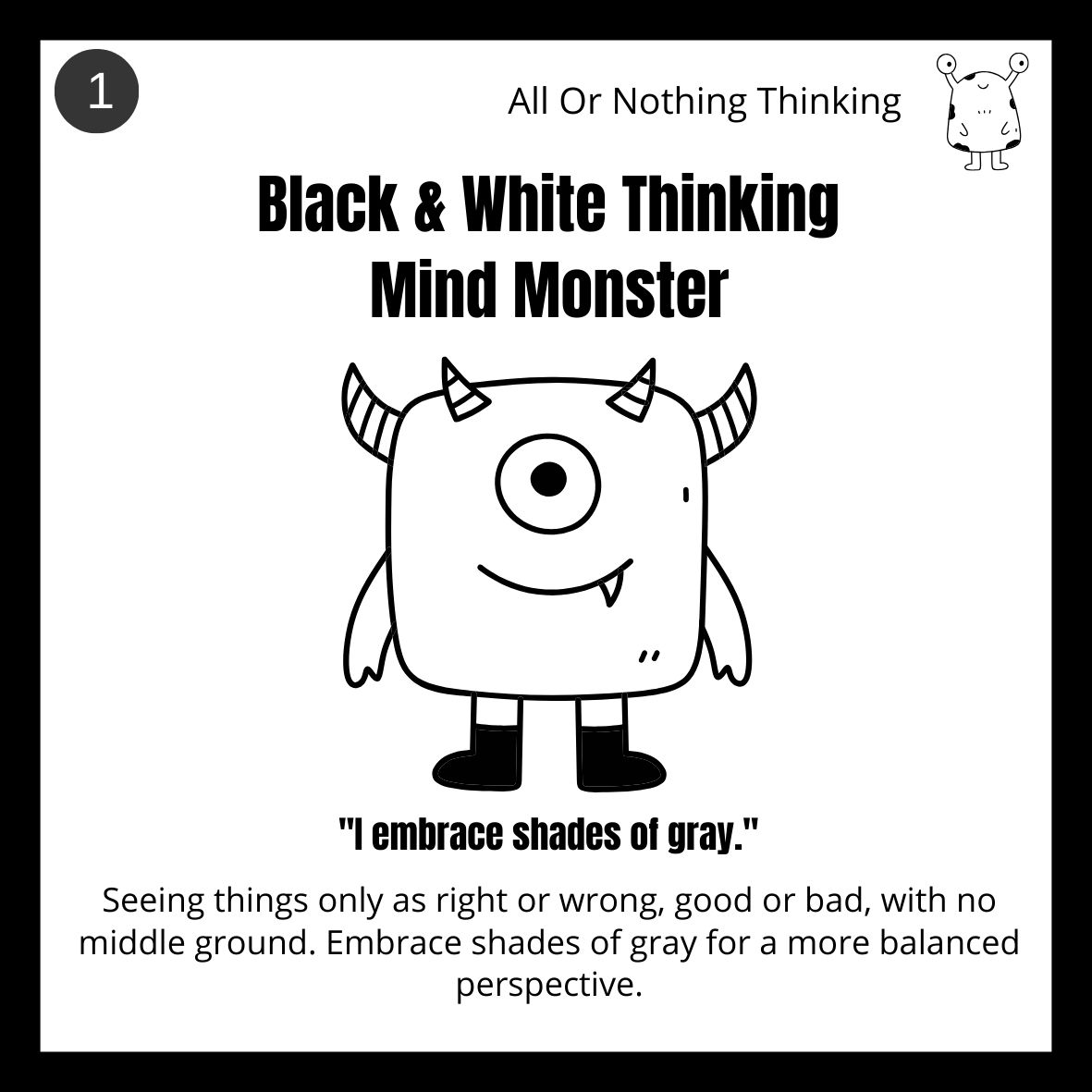 All Or Nothing Thinking Black & White Thinking