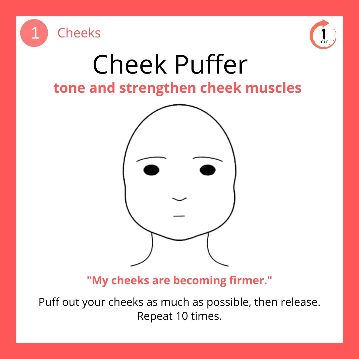Cheek Puffer Face Yoga Exercise Card