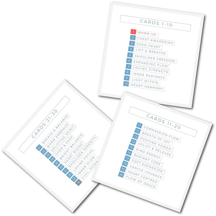 30 Chakra Chair Yoga Flow Cards