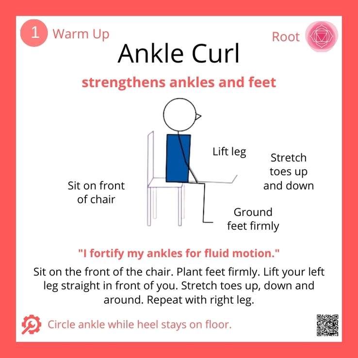 Ankle Curls Chair Yoga Card
