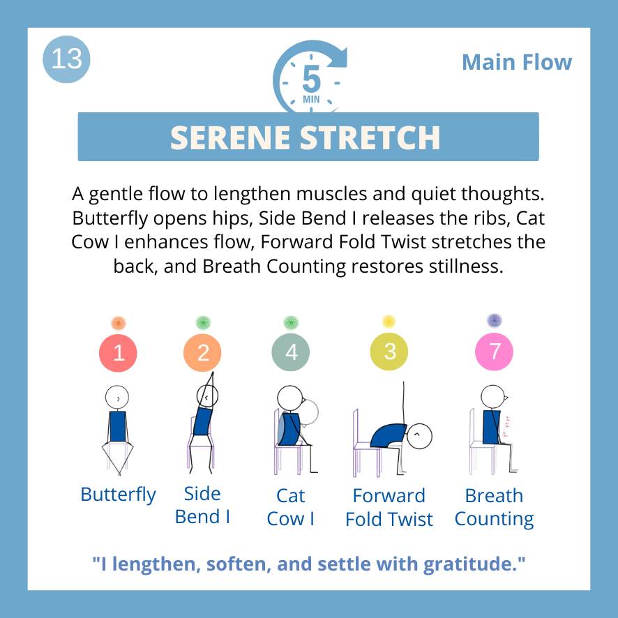 Chair Yoga Mini Flow Exercise Card 13.