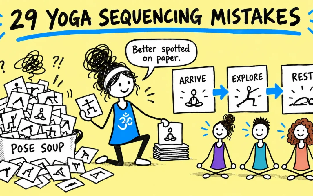Matti helps adult yoga students turn a muddled pile of pose cards into an arrive, explore and rest sequence.