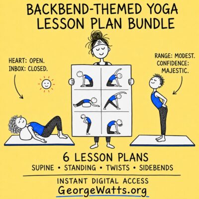 Backbend-themed Yoga Lesson Plan Bundle with six yoga lesson plans