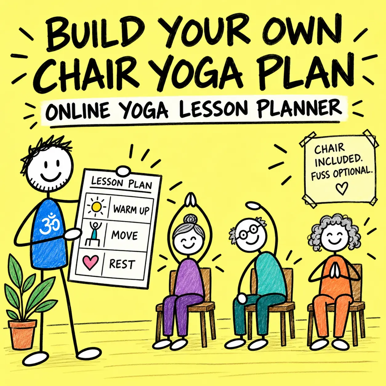 Build a chair yoga plan with the Online Yoga Lesson Planner.
