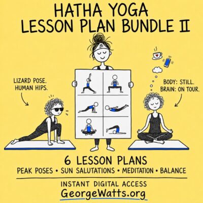 Hatha Yoga Lesson Plan Bundle II with six yoga lesson plans