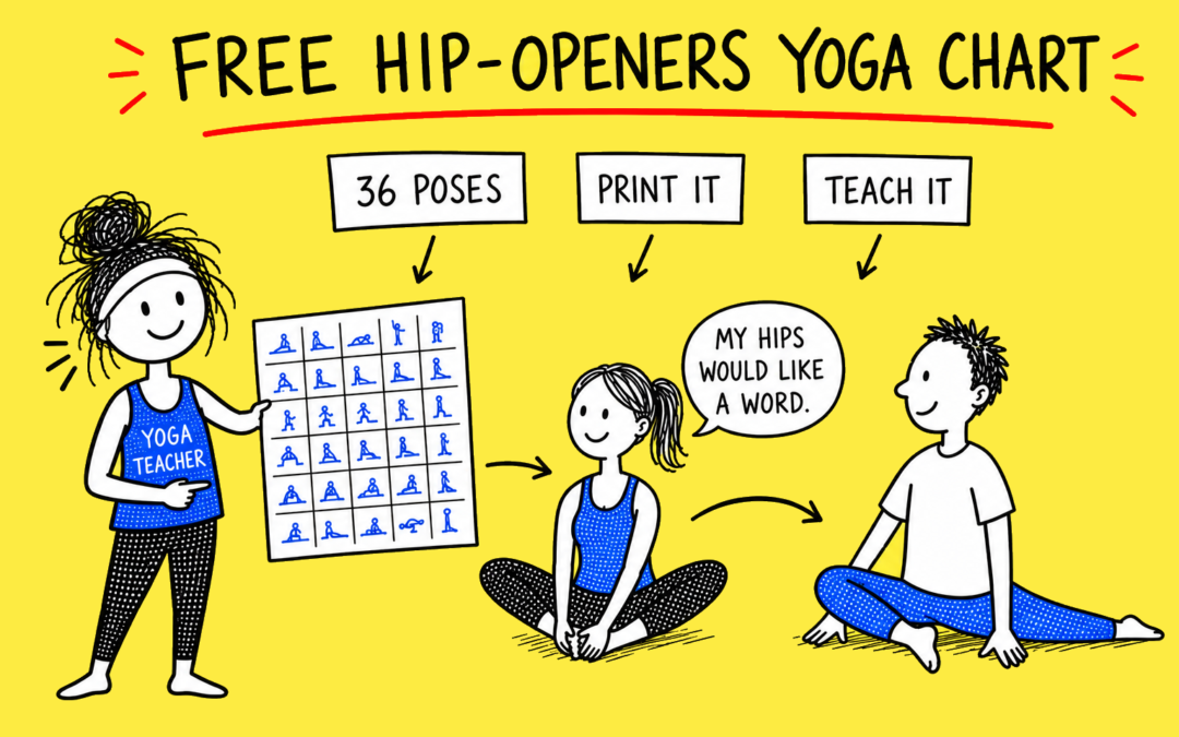 Free Hip-Openers Yoga Chart: 36 Poses
