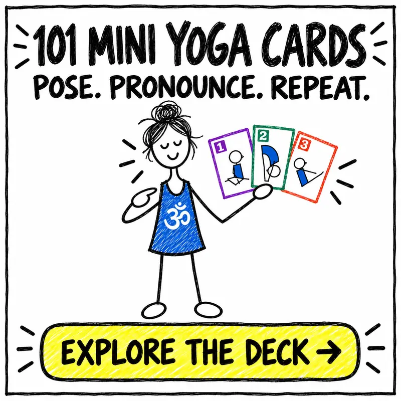 101 Mini Yoga Cards: pose, pronounce, repeat, and explore the deck.