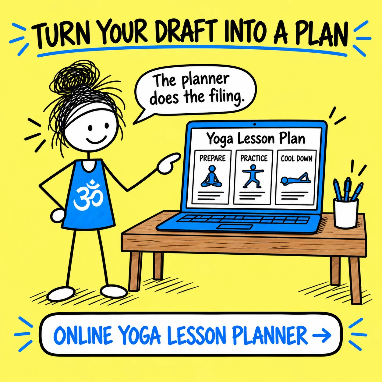 Matti turning a draft into a tidy class plan with the Online Yoga Lesson Planner.