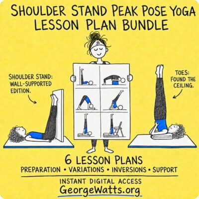 Shoulder Stand Peak Pose Yoga Lesson Plan Bundle with six yoga lesson plans