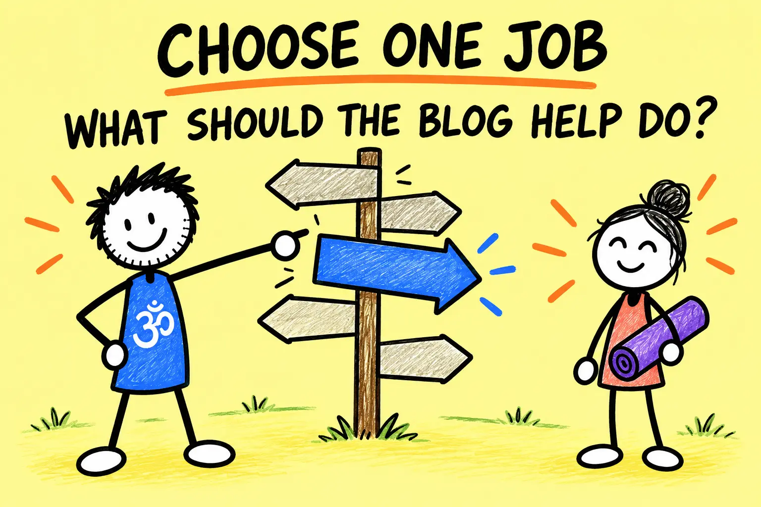 Matti chooses one clear job for a useful yoga teacher blog.