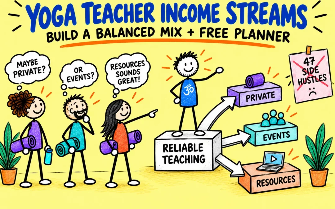 Matti builds a balanced yoga teacher income mix from reliable teaching, private work, events and useful resources