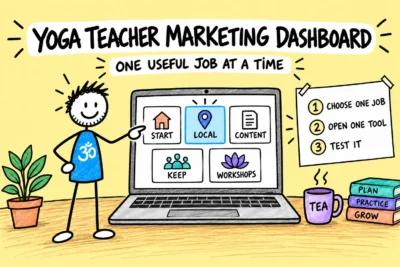 Matti chooses one practical job from the Yoga Teacher Marketing Dashboard.