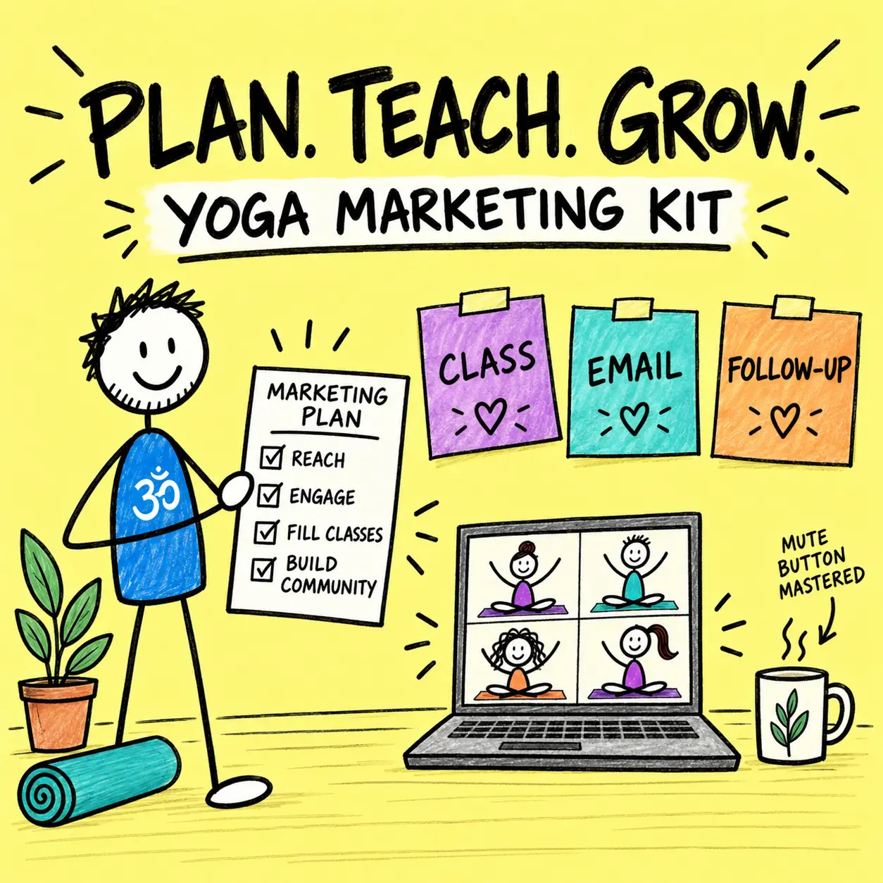 Plan, teach and grow with the Yoga Marketing Kit.
